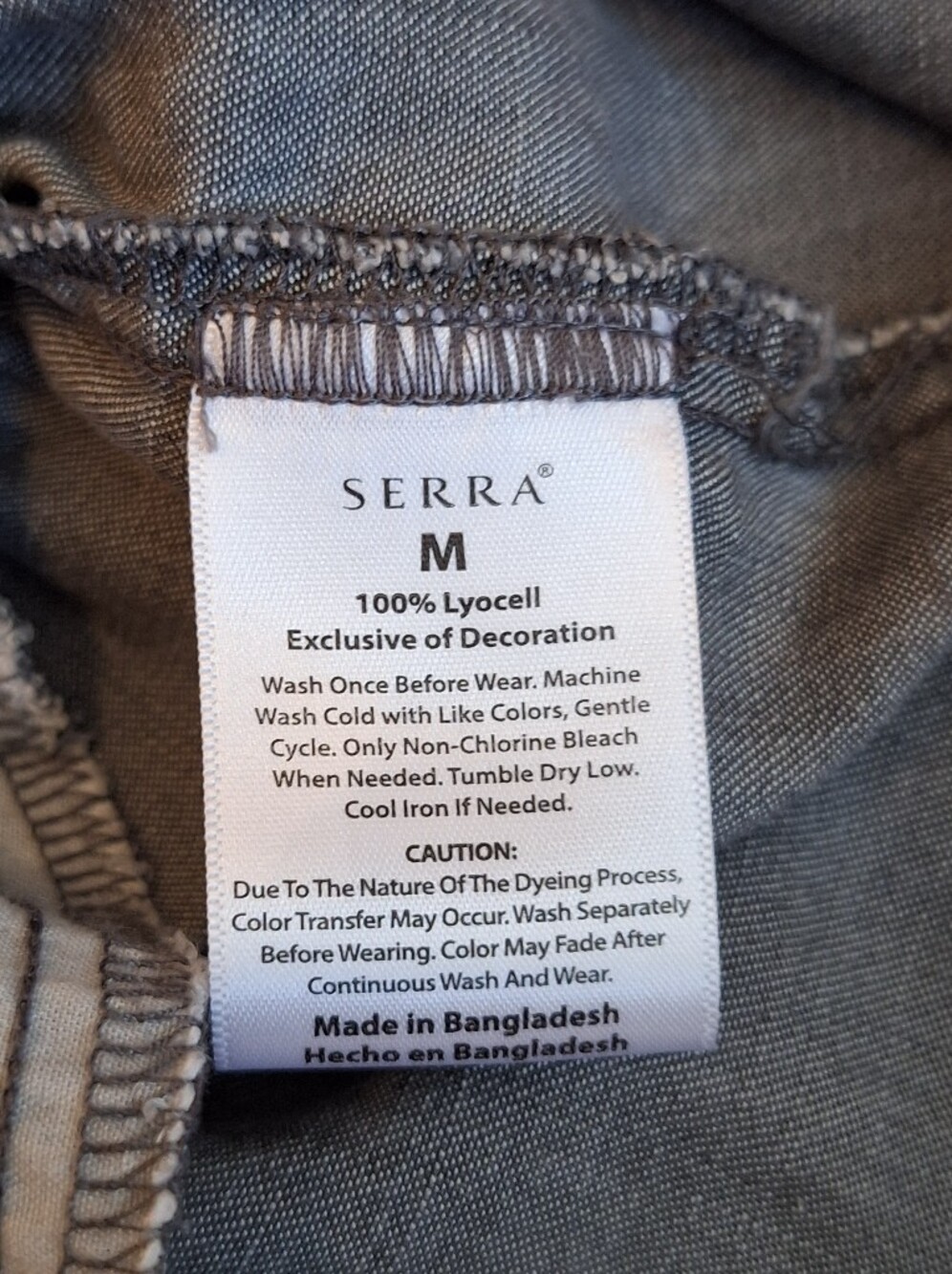 🔥🔥CLEARANCE🔥🔥 Serra Charcoal Washed Button-Front Mini Dress. Medium - Picture 8 of 8
